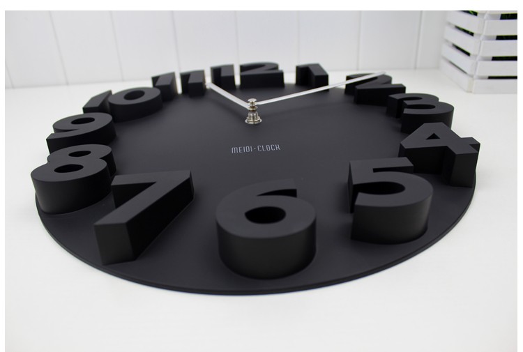 Home Deco 3D Solid Quiet Wall Clock 3 Color 3d Wal