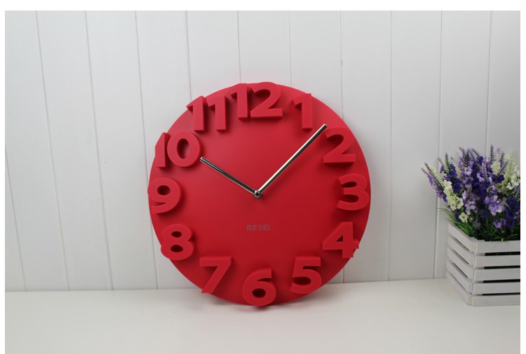 Home Deco 3D Solid Quiet Wall Clock 3 Color 3d Wal