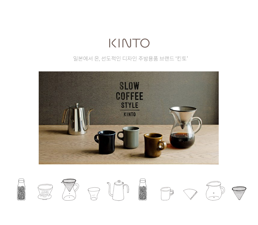 Kinto BRIM Teapot White 2 Trim 1 Brim Strainer Tin