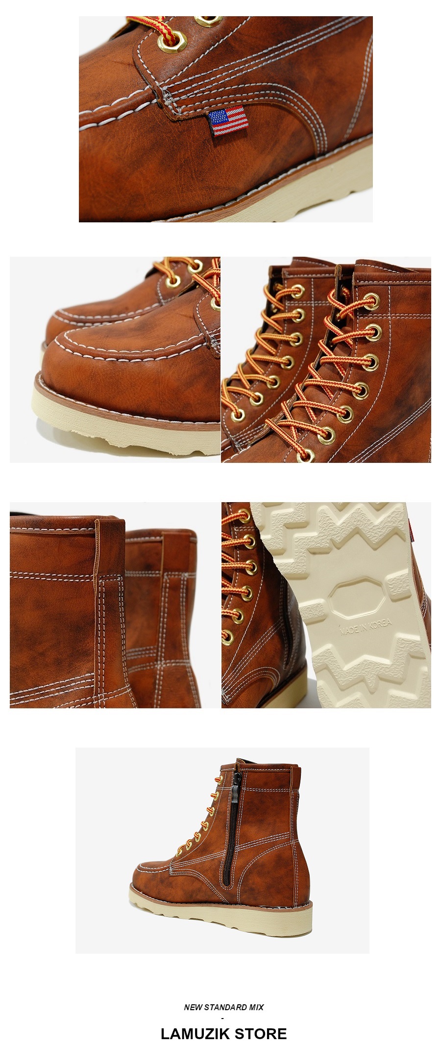 NEW MEN WALLKER BOOTS American Pallo Leather Men&#