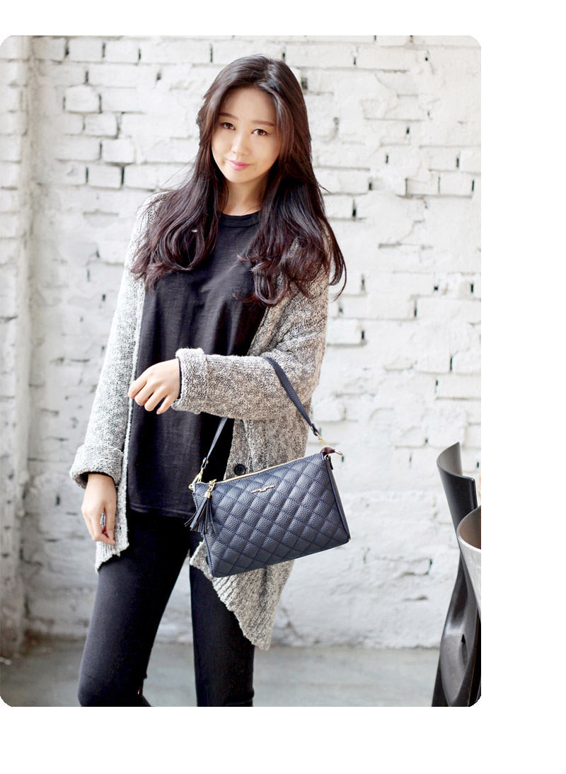 New Tassel Neu Beam Quilted Woman Mini Cross Bag K