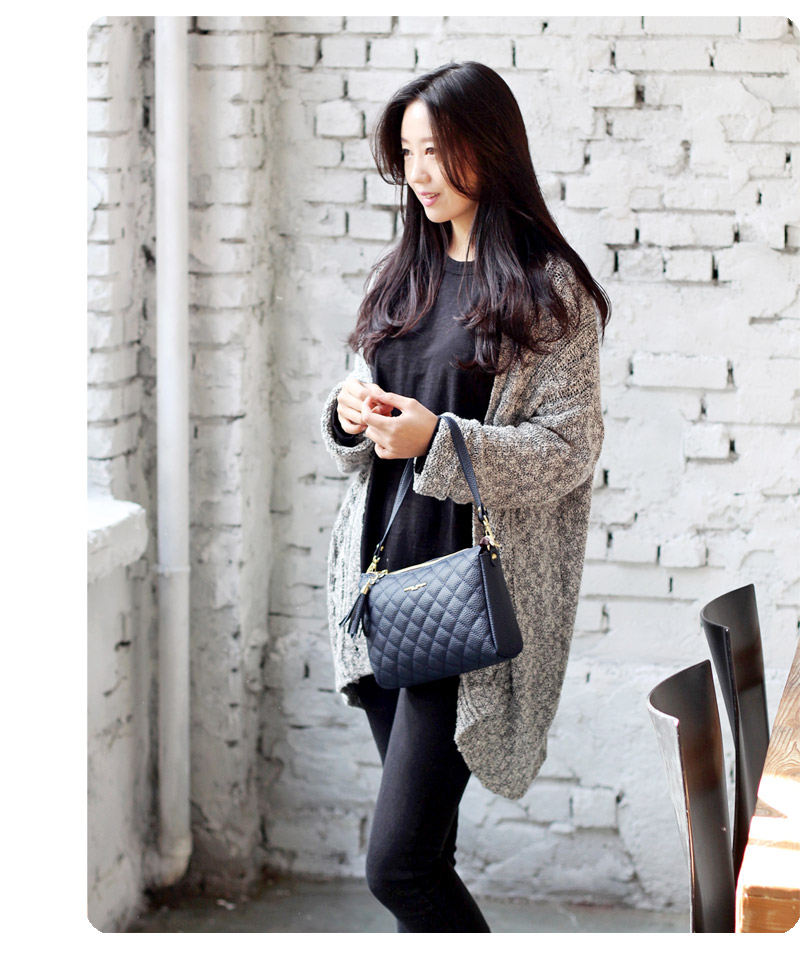 New Tassel Neu Beam Quilted Woman Mini Cross Bag K