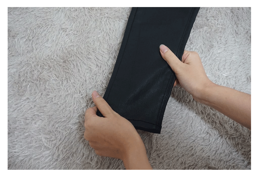 Korea Jeans Pants Hankai Leather Coated Black Skin