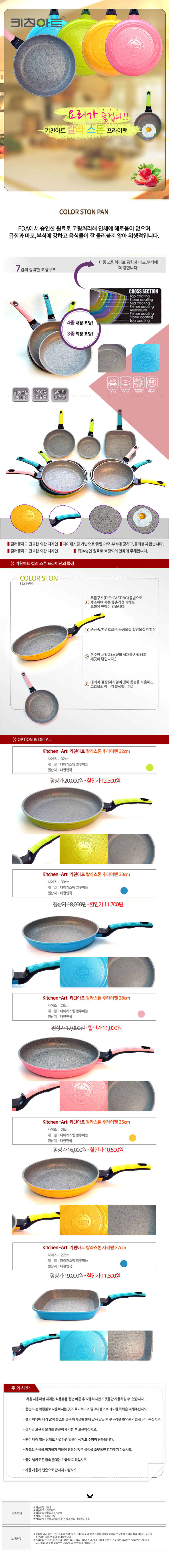 NEW FRYING PAN Kitchen Art Color Stone Frypan Coat