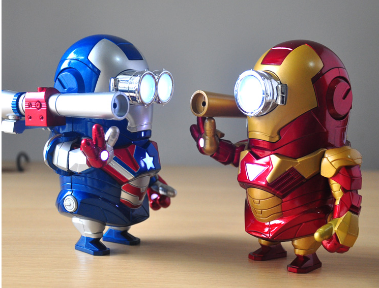 Minion's Iron Man figure LED lighting car Aveng