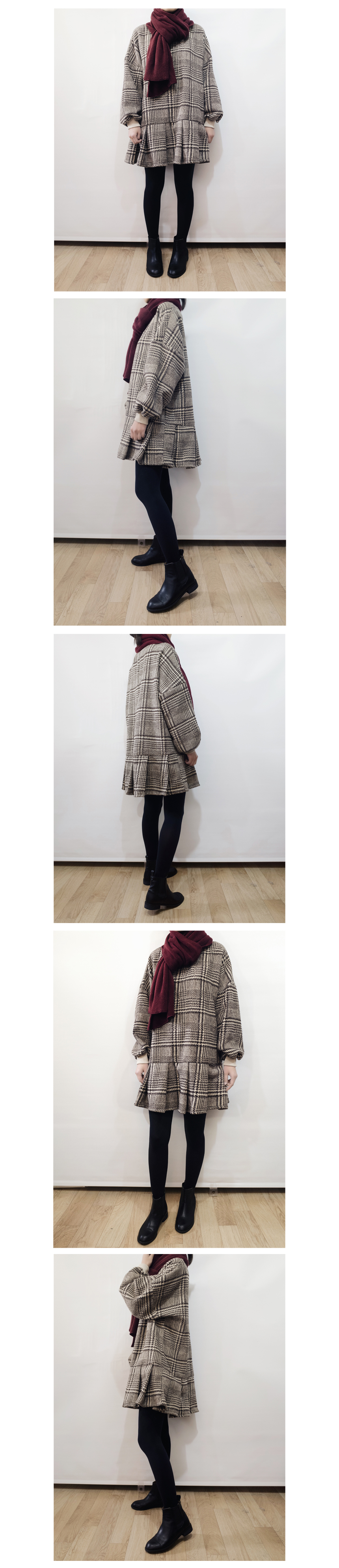 Soft knit scarf Coat soft gray winter solid color