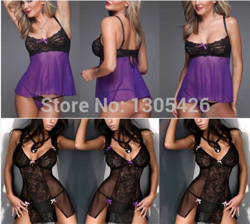 Sexy Women Lingerie Pajamas Baby Stone Dress + G S