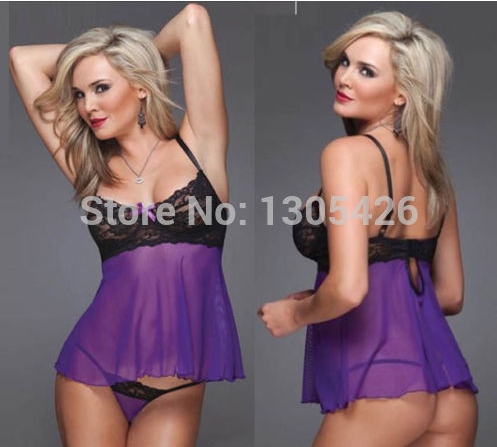 Sexy Women Lingerie Pajamas Baby Stone Dress + G S