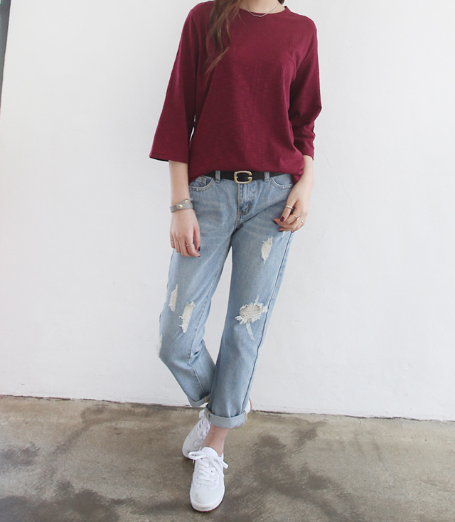 Cage 7 slabs T-shirt round tee Women's sleeve A