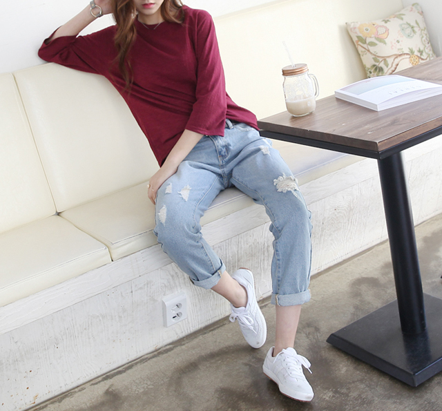 Cage 7 slabs T-shirt round tee Women's sleeve A