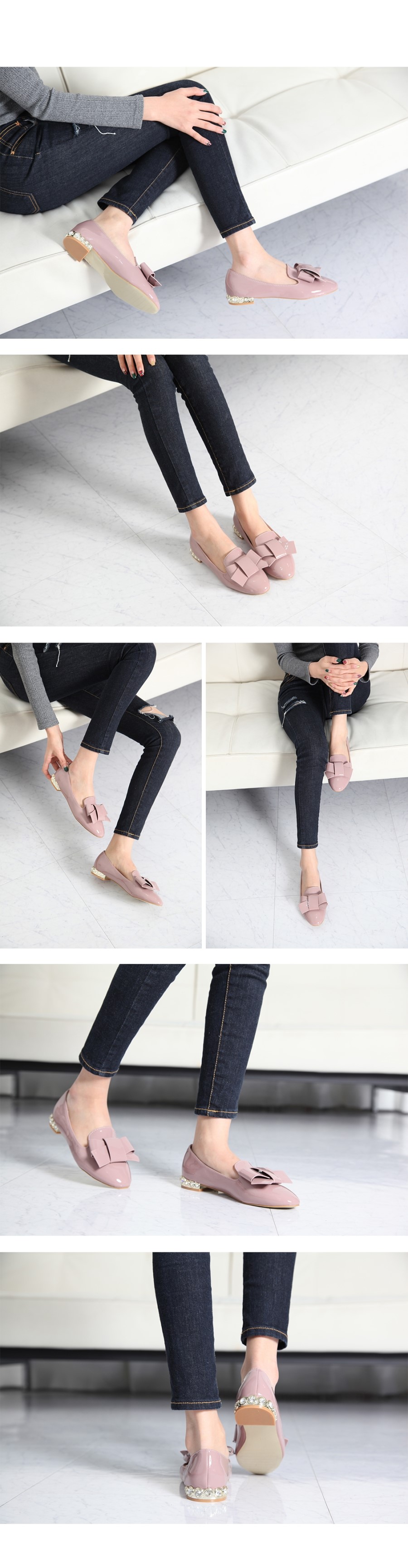 NEW WOMEN JELLY SHOES Enamel Looper Cubic Decorati