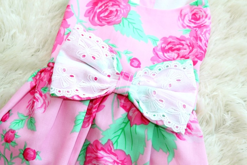 NEW DOG FASHION Flower pattern ruffle puppy dress 