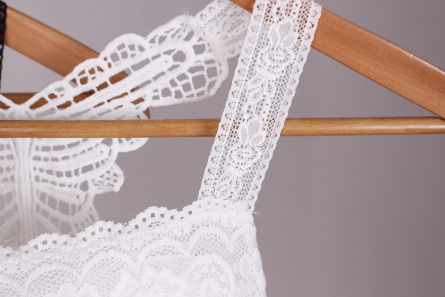 NEW NUBRA Off-shoulder strap-less bra top with sea