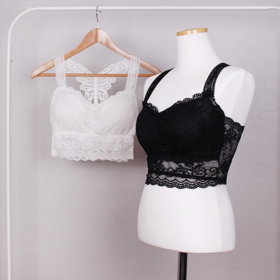 NEW NUBRA Off-shoulder strap-less bra top with sea