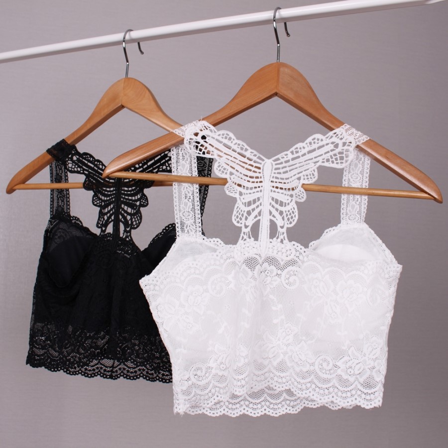 NEW NUBRA Off-shoulder strap-less bra top with sea