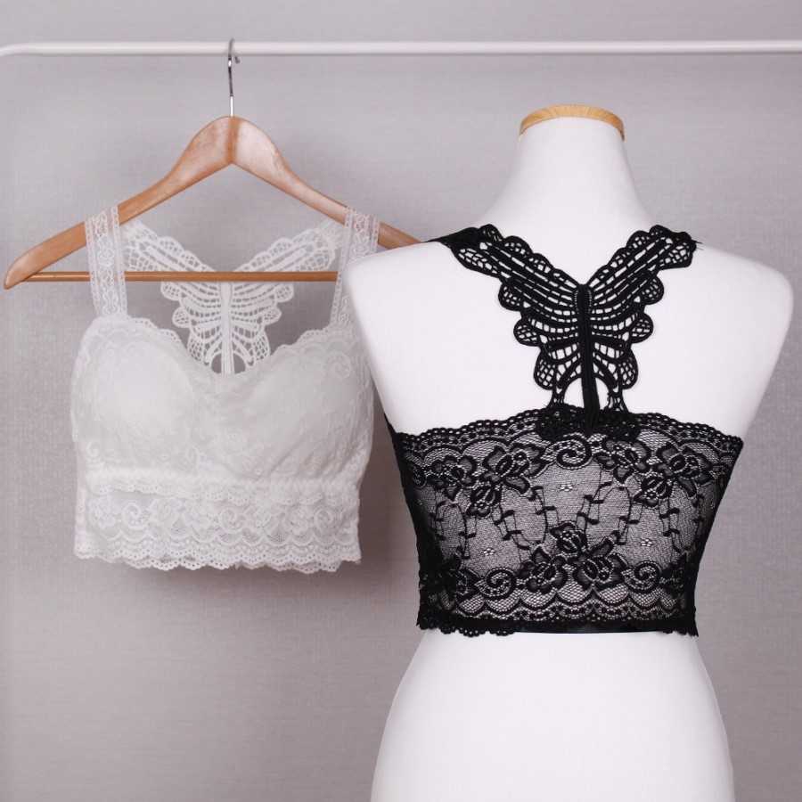 NEW NUBRA Off-shoulder strap-less bra top with sea