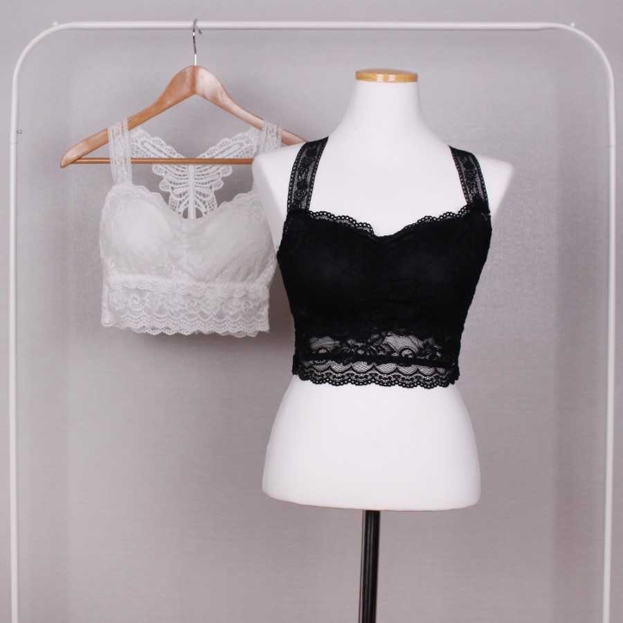 NEW NUBRA Off-shoulder strap-less bra top with sea