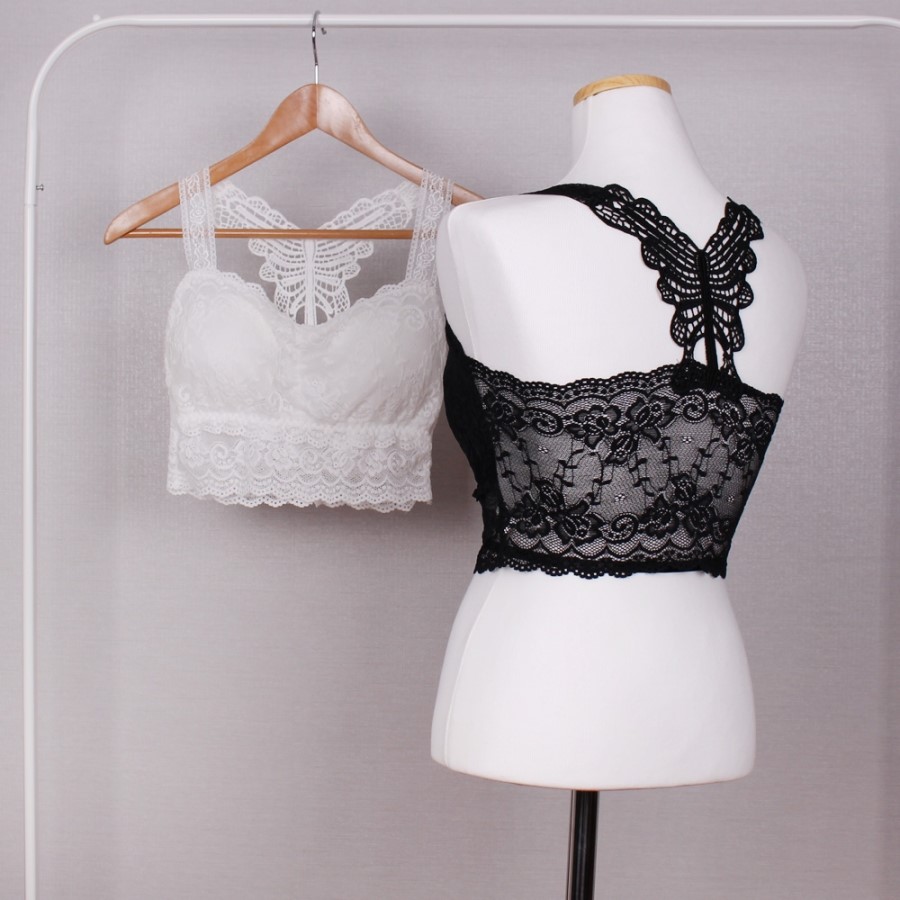 NEW NUBRA Off-shoulder strap-less bra top with sea