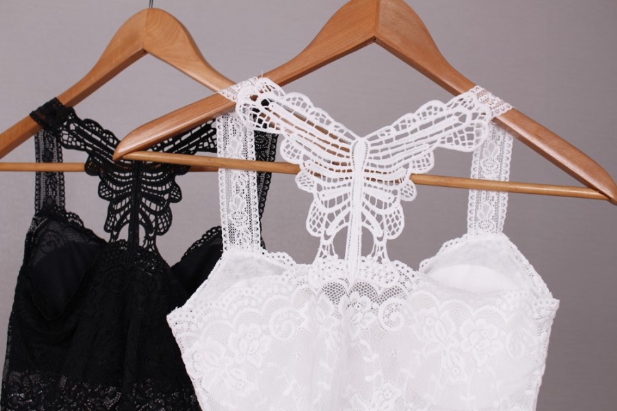 NEW NUBRA Off-shoulder strap-less bra top with sea