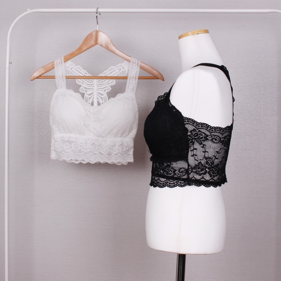 NEW NUBRA Off-shoulder strap-less bra top with sea