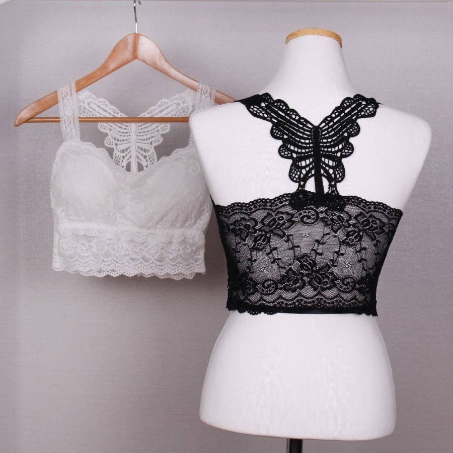 NEW NUBRA Off-shoulder strap-less bra top with sea