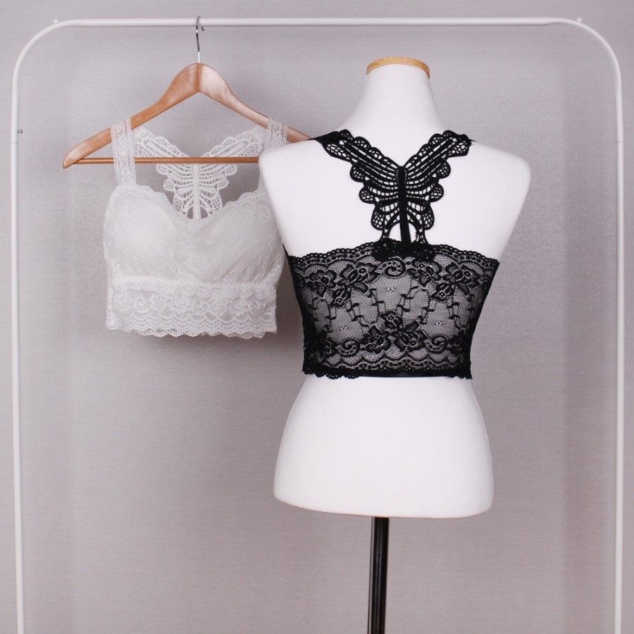 NEW NUBRA Off-shoulder strap-less bra top with sea