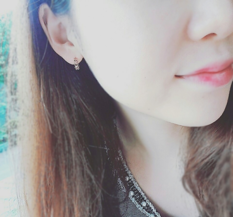 Heart ring earrings 14k One touch 14K cute lovely 