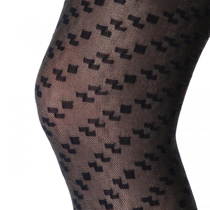 Patterned stockings Black panties Fashion shopping