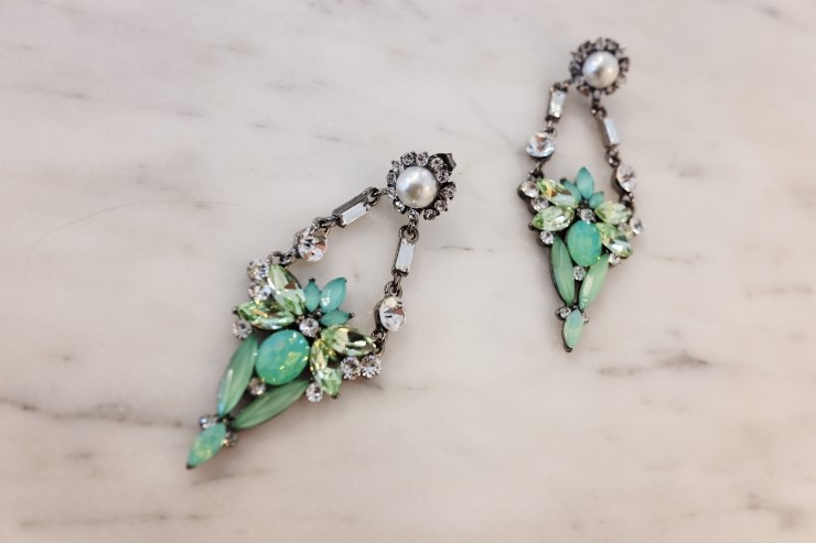 Emerald Bold Drop Earrings Cubic Unique