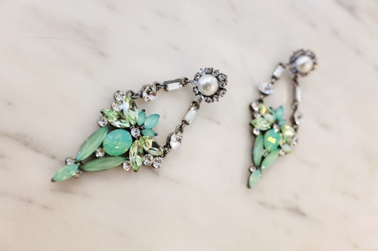 Emerald Bold Drop Earrings Cubic Unique