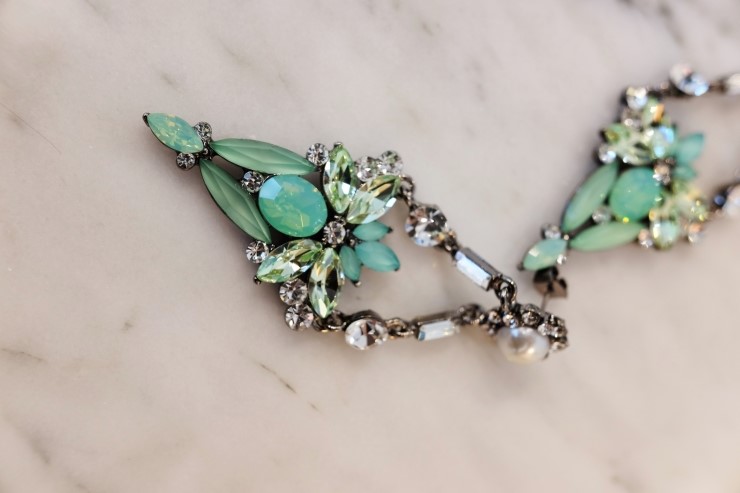 Emerald Bold Drop Earrings Cubic Unique