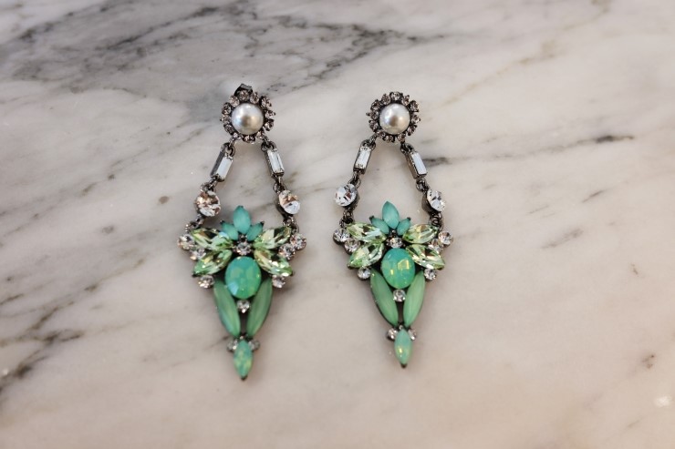 Emerald Bold Drop Earrings Cubic Unique