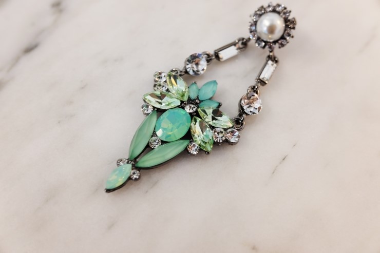 Emerald Bold Drop Earrings Cubic Unique