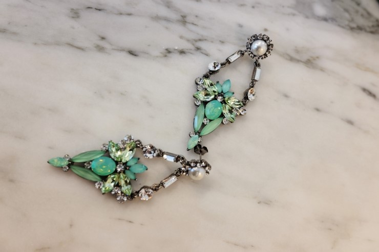 Emerald Bold Drop Earrings Cubic Unique