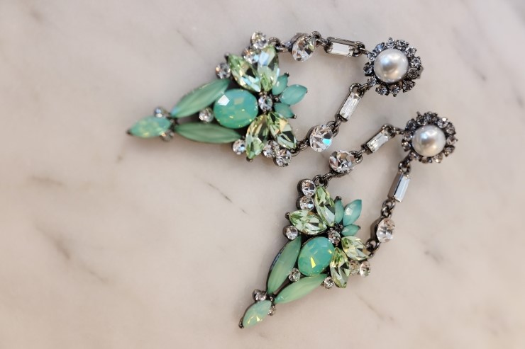 Emerald Bold Drop Earrings Cubic Unique