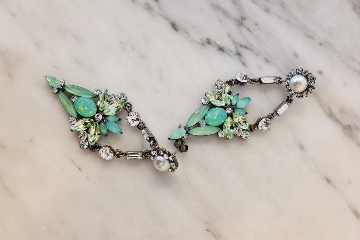 Emerald Bold Drop Earrings Cubic Unique