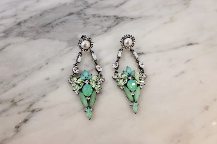 Emerald Bold Drop Earrings Cubic Unique