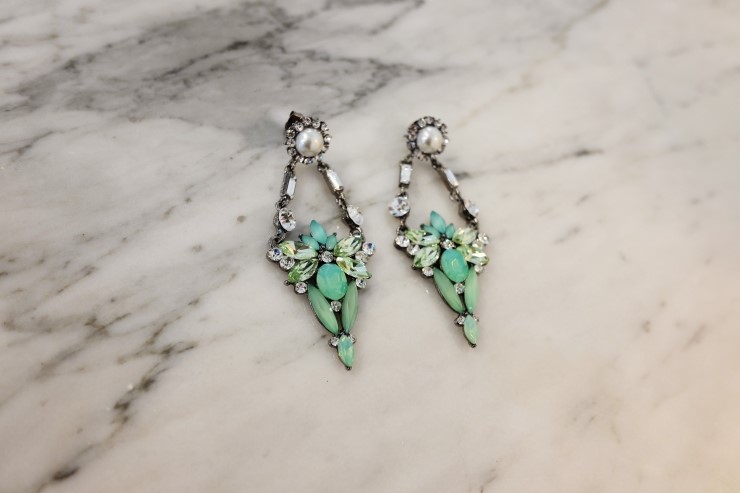 Emerald Bold Drop Earrings Cubic Unique