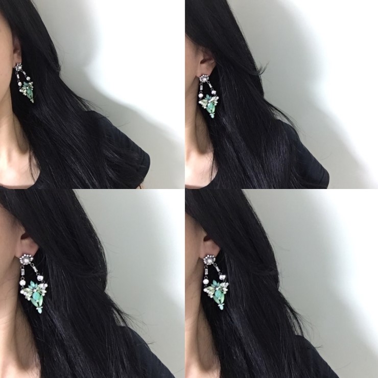 Emerald Bold Drop Earrings Cubic Unique