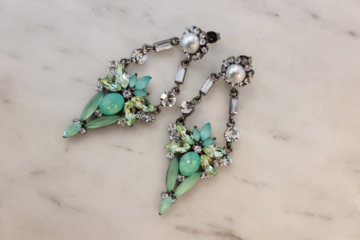 Emerald Bold Drop Earrings Cubic Unique