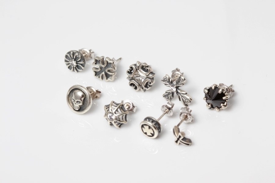 Antique Man Woman Silver Earrings Couple Cross-Lay