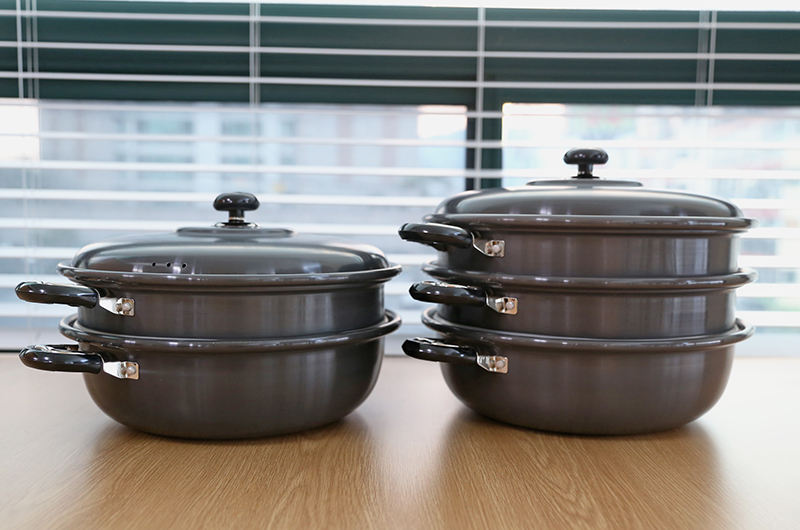 All-purpose large-sized steam cooker 2 stage, thre