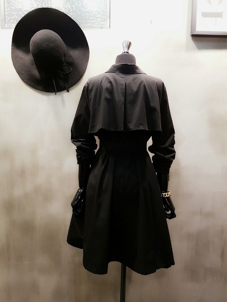 New A-Line Shirt Dress One-Piece Striped Black Nav