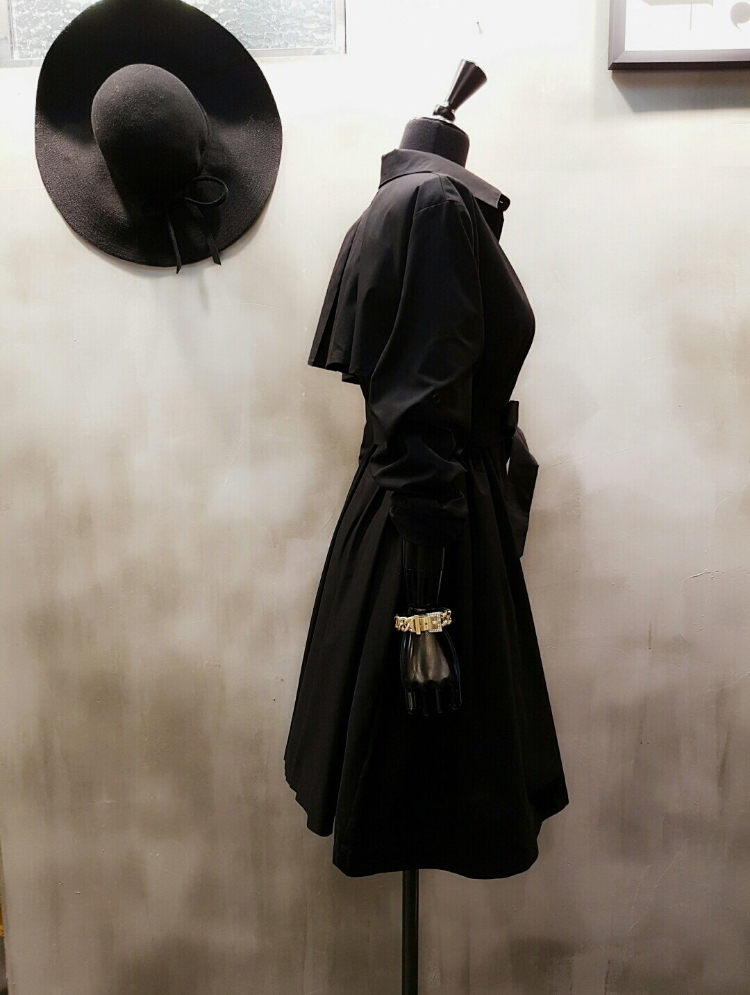 New A-Line Shirt Dress One-Piece Striped Black Nav