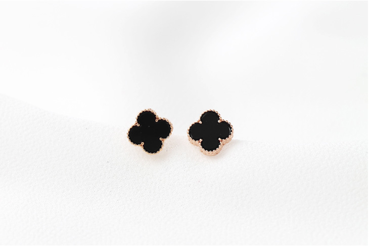 Clover Earrings - Black Wine Classy Fashionable Cu