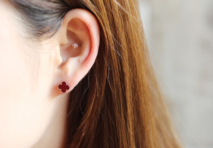 Clover Earrings - Black Wine Classy Fashionable Cu