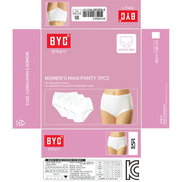 BYC Women's cotton white panties 3 pieces White