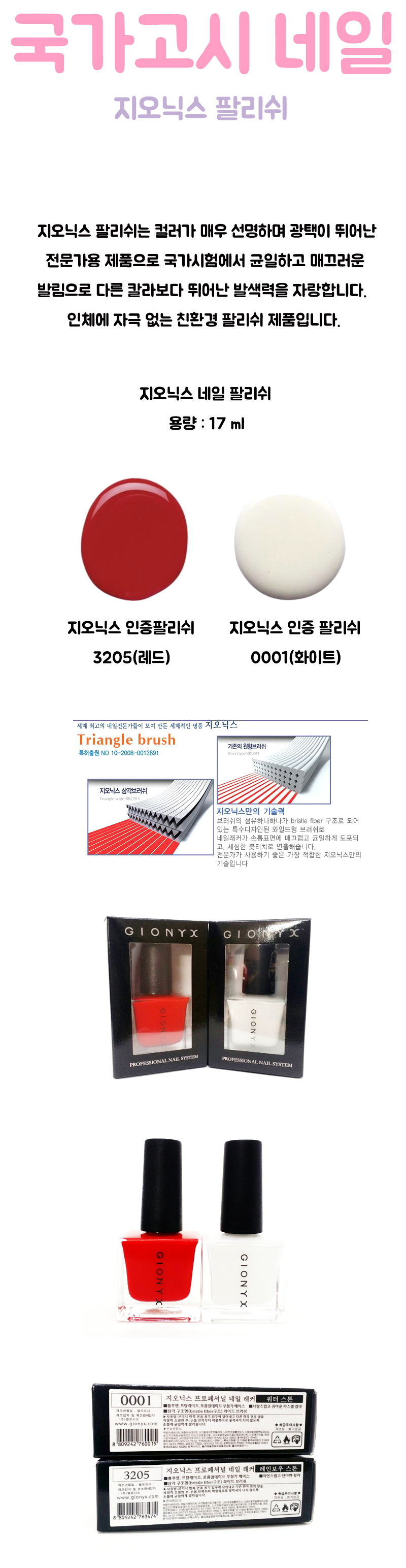 Gionix Nail Certified Palisch Red White Manicure G