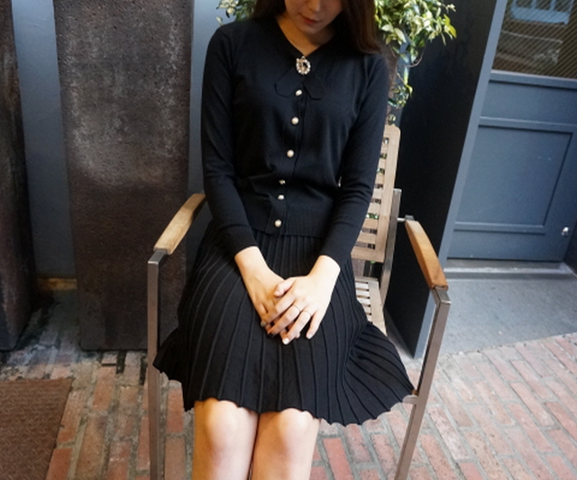 Lady's Lucky Two-Piece Cardigan Set Autumn Wome