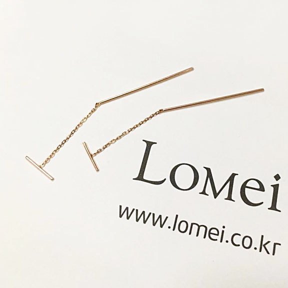 <b><p>14K Long Drop earri L043 Stick chain</p></b><b><p>14K ロング ドロップ イヤリ L043 スティックチェーン</p></b><br /><br /><p align='center'>